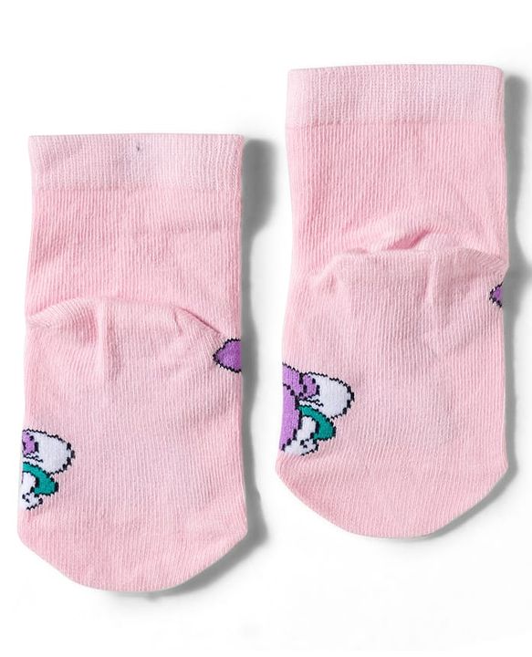 Cute Walk by Babyhug Disney Knit Ankle Length Antibacterial Socks with Minnie Mouse Graphic Pack of 3 - Pink Plum & White