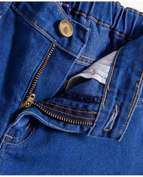 Pine Kids Denim Woven Full Length Washed Jeans - Blue