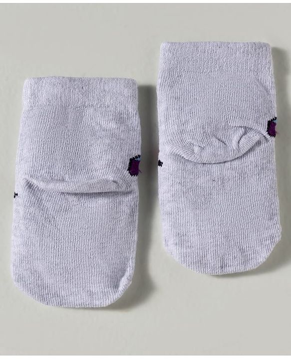 Cute Walk by Babyhug Disney Knit Ankle Length Antibacterial Socks with Winnie the Pooh Graphic Pack of 3 - White Yellow & Grey