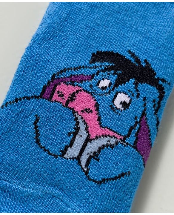 Cute Walk by Babyhug Disney Knit Ankle Length Antibacterial Socks with Winnie the Pooh Graphic Pack of 3 - Blue Yellow & Red
