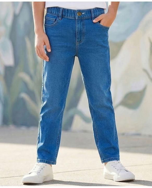 Pine Kids Denim Woven Full Length Washed Jeans - Blue