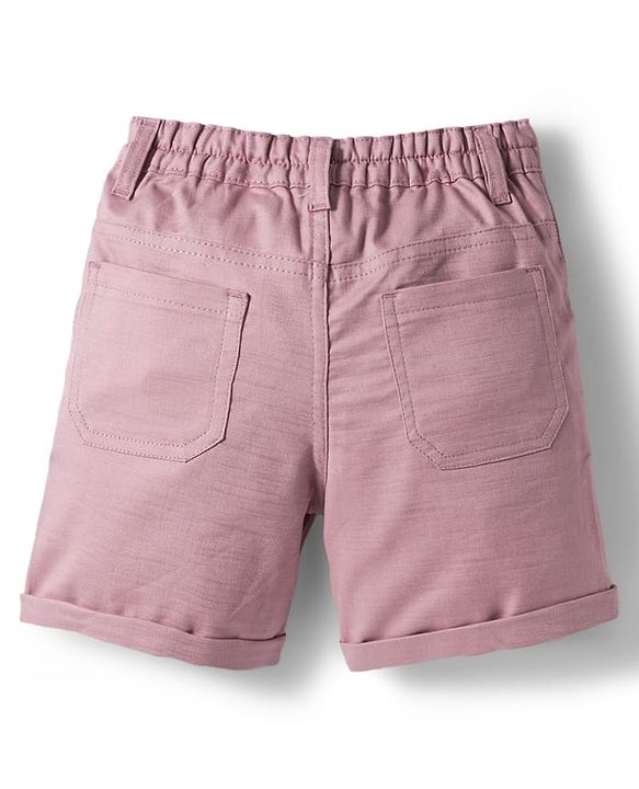 Babyhug Cotton Woven Half Sleeves Solid Color Front-Button Shirt Jacket & Shorts Set - Pink & White