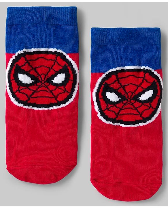 Pine Kids Marvel Knit Ankle Length Antibacterial Socks with Avengers Graphic Pack of 5 - White Yellow & B Lue
