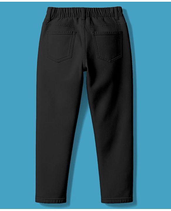 Pine Kids Denim Woven Full Length Washed Jeans - Black