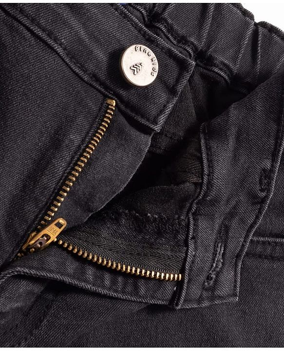 Pine Kids Denim Woven Full Length Washed Jeans - Black