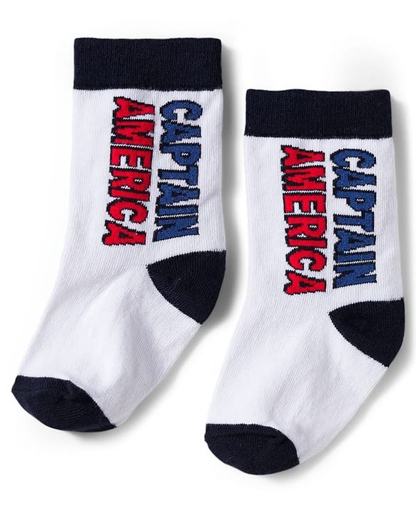 Pine Kids Marvel Knit Ankle Length Antibacterial Socks with Avengers Graphic Pack of 3 - Navy Blue White & Red