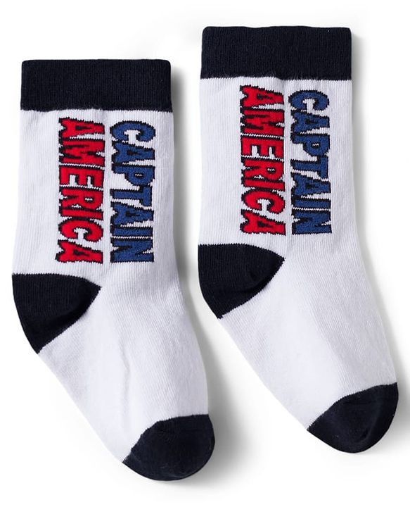 Pine Kids Marvel Knit Ankle Length Antibacterial Socks with Avengers Graphic Pack of 3 - Navy Blue White & Red