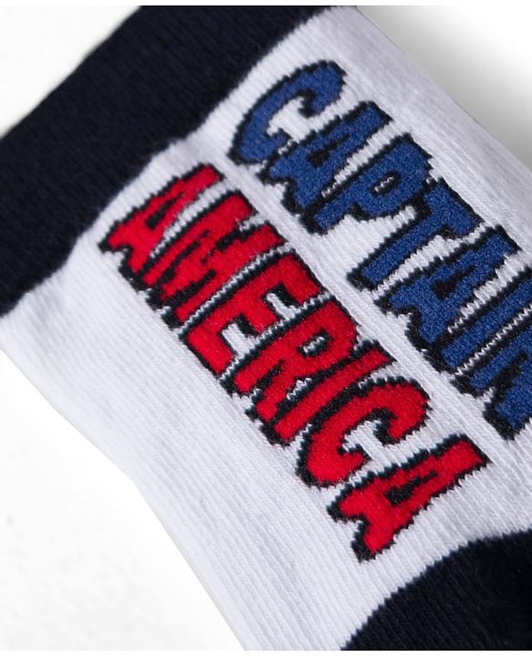 Pine Kids Marvel Knit Ankle Length Antibacterial Socks with Avengers Graphic Pack of 3 - Navy Blue White & Red