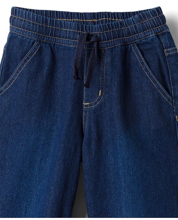 Pine Kids Denim Woven Full Length Washed Jeans - Blue