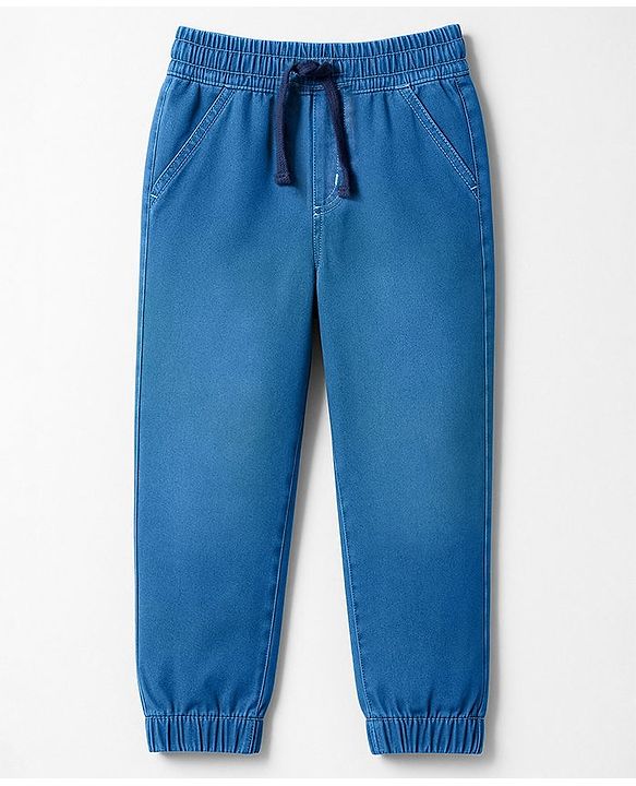 Pine Kids Denim Woven Full Length Washed Jeans - Blue