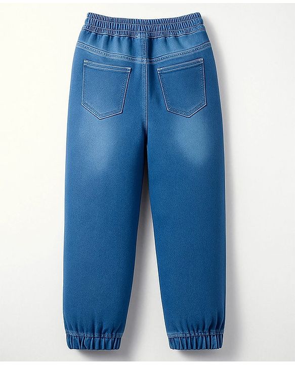Pine Kids Denim Woven Full Length Washed Jeans - Blue