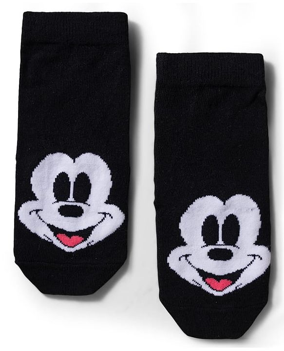 Pine Kids Disney Knit Ankle Length Antibacterial Socks with Mickey Mouse Graphic Pack of 5 - Grey Red & White