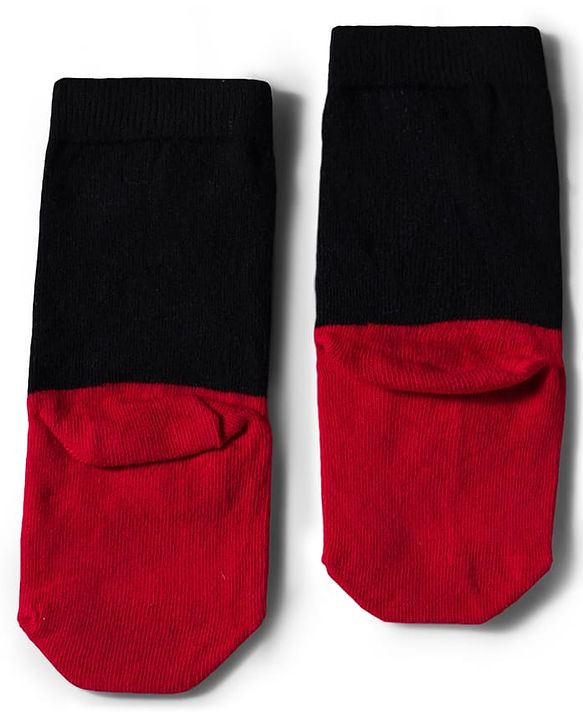 Pine Kids Disney Knit Ankle Length Antibacterial Socks with Mickey Mouse Graphic Pack of 5 - Grey Red & White
