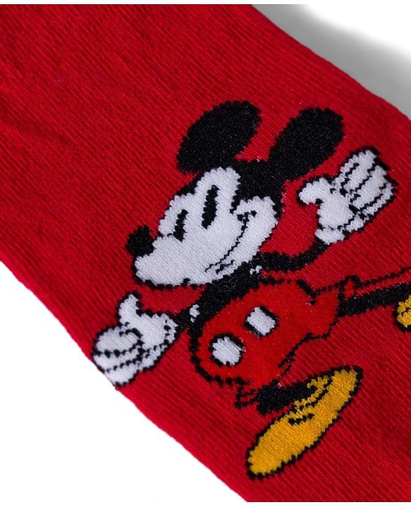 Pine Kids Disney Knit Ankle Length Antibacterial Socks with Mickey Mouse Graphic Pack of 5 - Grey Red & White