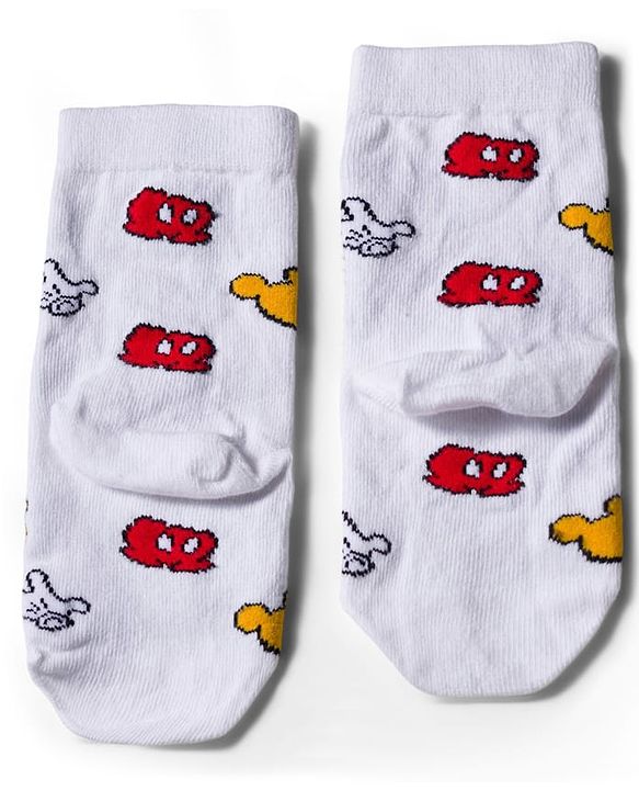 Pine Kids Disney Knit Ankle Length Antibacterial Socks with Mickey Mouse Graphic Pack of 5 - Grey Red & White