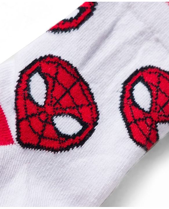 Pine Kids Marvel Knit Ankle Length Antibacterial Socks with Spider-Man Graphic Pack of 3 - Red Black & White