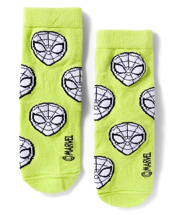 Pine Kids Marvel Knit Ankle Length Anti-Bacterial Socks with Avengers Graphic Pack of 3 - White & Purple