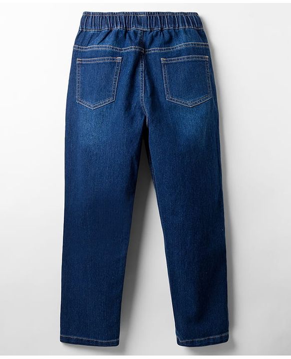 Pine Kids Denim Woven Full Length Solid Color Washed Jeans  - Blue
