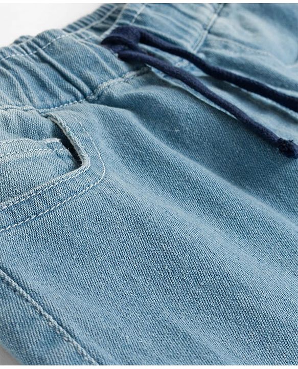 Pine Kids Denim Woven Full Length Solid Color Washed Jeans  - Light Blue
