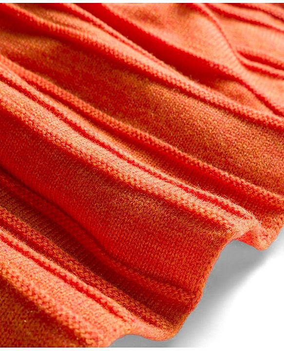 Babyhug Knit Full Sleeves Woollen Dress with Cable Knit Design - Orange