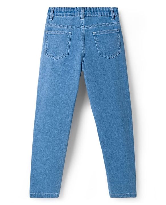 Pine Kids Woven Full Length Washed Denim Jeans - Light Blue