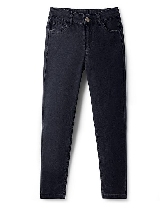 Pine Kids Woven Full Length Washed Denim Jeans - Black