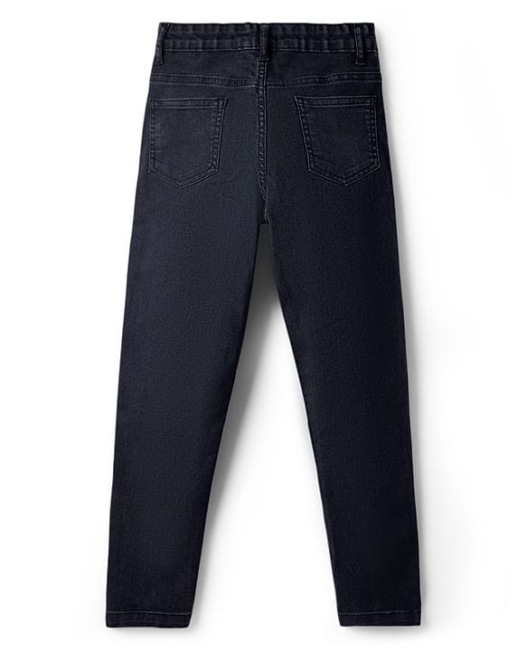 Pine Kids Woven Full Length Washed Denim Jeans - Black