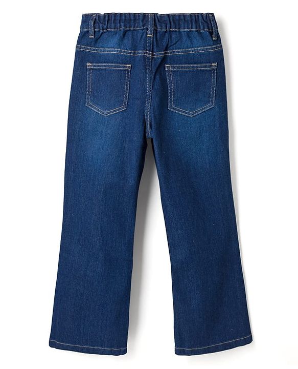 Pine Kids Denim Woven Full Length Washed Jeans With Stretch - Blue