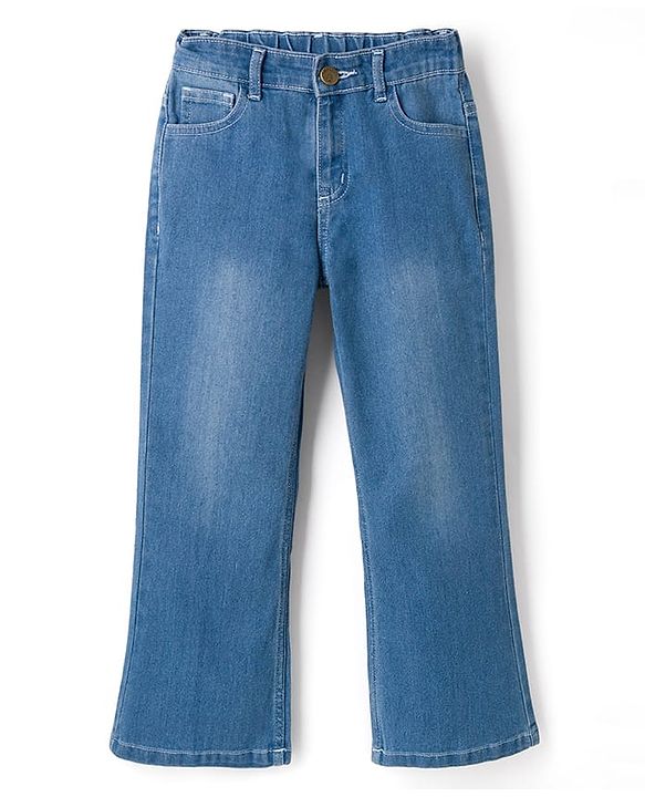 Pine Kids Denim Woven Full Length Washed Jeans - Blue