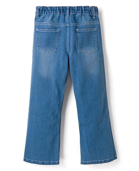 Pine Kids Denim Woven Full Length Washed Jeans - Blue