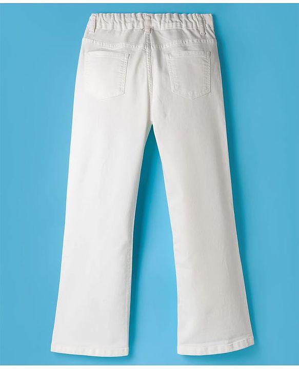 Pine Kids Denim Full Length Washed Jeans - White