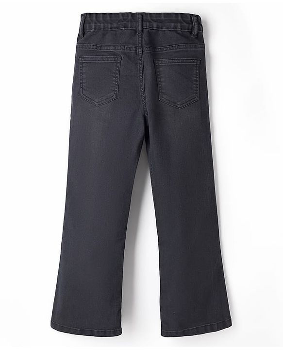 Pine Kids Denim Woven Full Length Washed Jeans - Black