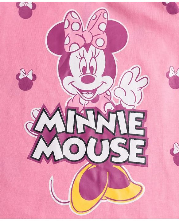 Babyhug Disney Single Jersey Knit Full Sleeves T-Shirts with Minnie Mouse Graphic & Frill Detailing Pack of 3 - Multicolor