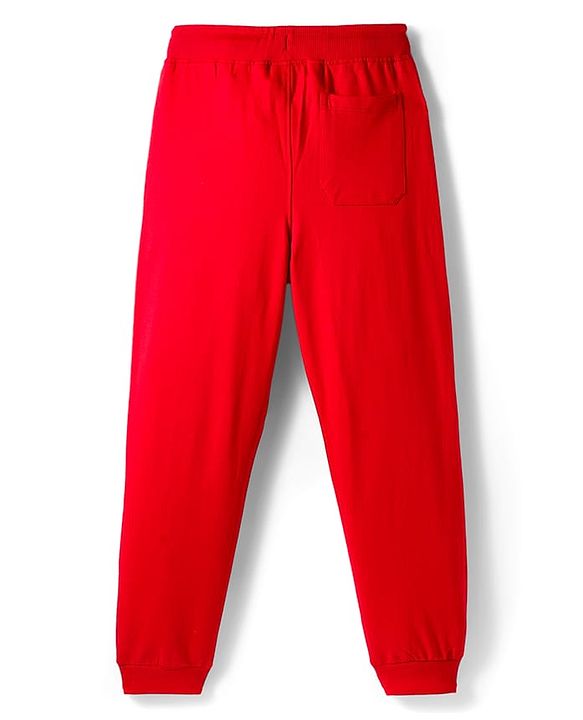 Pine Kids Marvel Terry Knit  Full Length Cut and Sew Track Pant with Spider-Man Graphic - Red & Blue