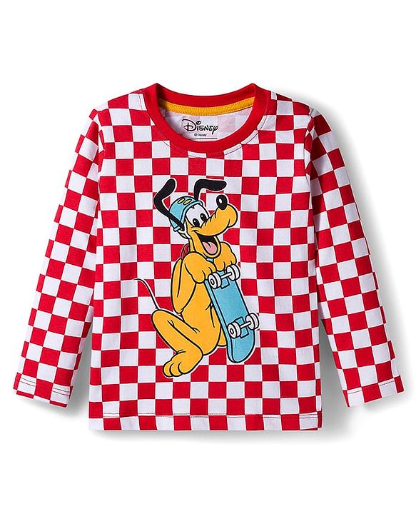Babyhug Disney Single Jersey Knit Full Sleeves T-Shirts with Mickey & Friends Graphic Pack of 3 - Yellow Blue & Red