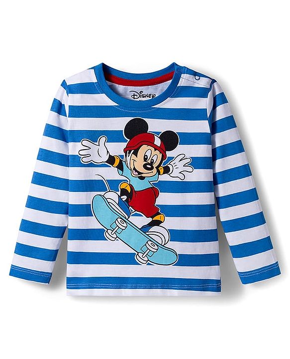 Babyhug Disney Single Jersey Knit Full Sleeves T-Shirts with Mickey & Friends Graphic Pack of 3 - Yellow Blue & Red