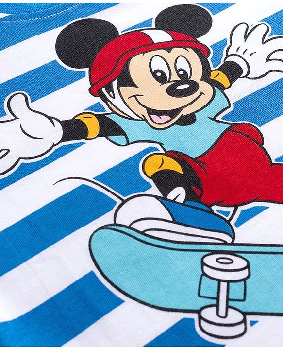 Babyhug Disney Single Jersey Knit Full Sleeves T-Shirts with Mickey & Friends Graphic Pack of 3 - Yellow Blue & Red