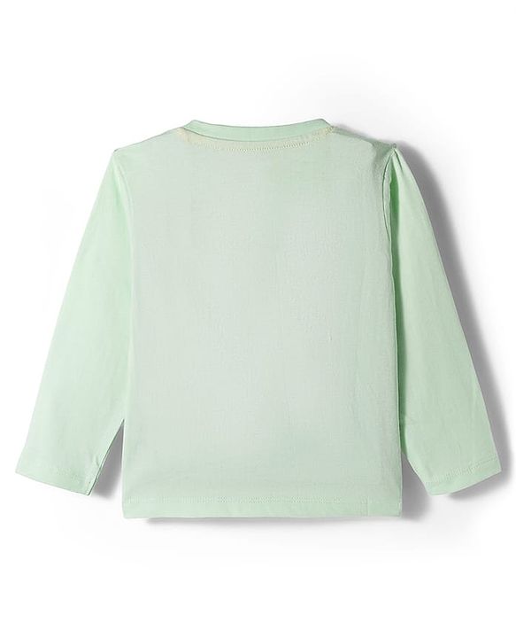 Babyhug 100% Cotton Knit Full Sleeves T-Shirt with Jungle Theme Print - Light Green