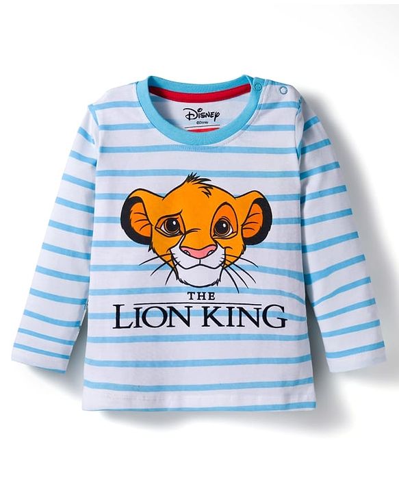 Babyhug Disney Single Jersey Knit Full Sleeves T-Shirts with Disney Characters Graphic Pack of 3 - Light Blue Orange & Blue