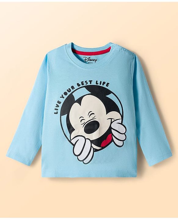 Babyhug Disney Single Jersey Knit Full Sleeves T-Shirts with Mickey Mouse Graphics & Stripes Pack of 3 - Multicolor