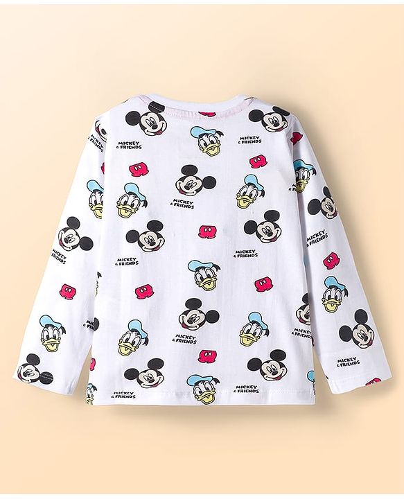 Babyhug Disney Single Jersey Knit Full Sleeves T-Shirts with Mickey Mouse Graphics & Stripes Pack of 3 - Multicolor