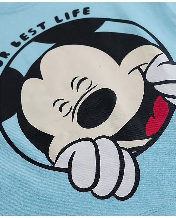 Babyhug Disney Single Jersey Knit Full Sleeves T-Shirts with Mickey Mouse Graphics & Stripes Pack of 3 - Multicolor