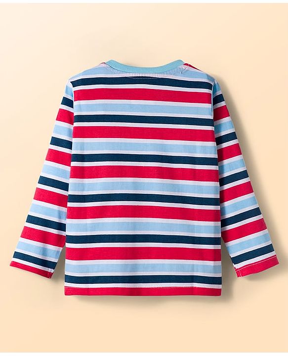 Babyhug Disney Single Jersey Knit Full Sleeves T-Shirts with Mickey Mouse Graphics & Stripes Pack of 3 - Multicolor