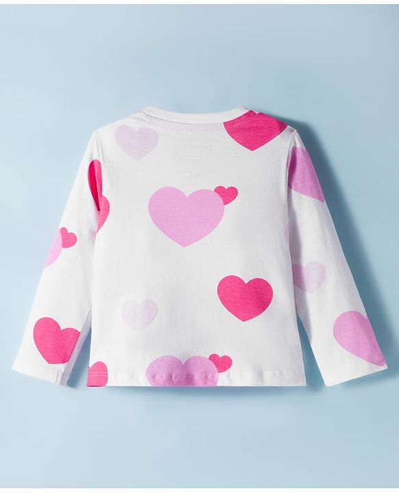 Babyhug Disney Single Jersey Knit Full Sleeves Night Suit with Minnie Graphic Pack of 2 - Pink & White