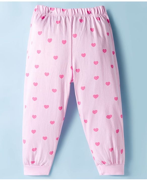 Babyhug Disney Single Jersey Knit Full Sleeves Night Suit with Minnie Graphic Pack of 2 - Pink & White