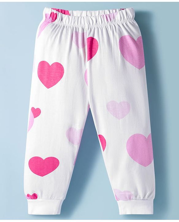 Babyhug Disney Single Jersey Knit Full Sleeves Night Suit with Minnie Graphic Pack of 2 - Pink & White