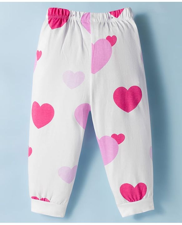 Babyhug Disney Single Jersey Knit Full Sleeves Night Suit with Minnie Graphic Pack of 2 - Pink & White