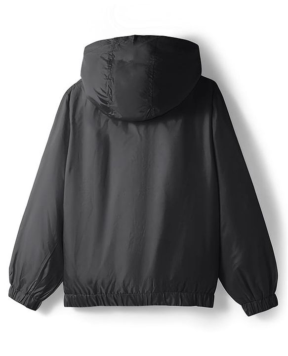 Pine Active Knit Full Sleeve Ultra Comfort Lightweight Windbreaker Athleisure Hooded Jacket - Black