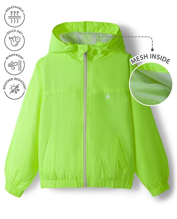 Pine Active Knit Full Sleeve Ultra Comfort Lightweight Windbreaker Athleisure Hooded Jacket - Black