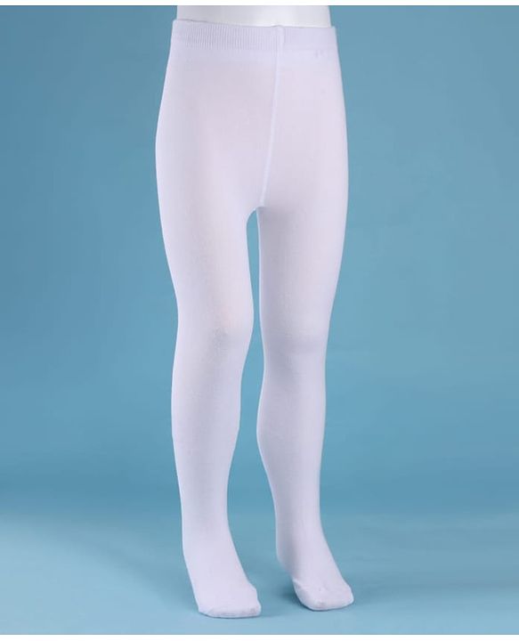 Cute Walk by Babyhug Knit Anti Bacterial Solid Footed Tights - White